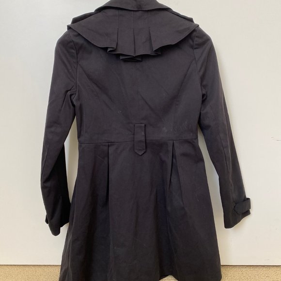 Bread n butter black ruffle trench coat Size 0 - Picture 3 of 4